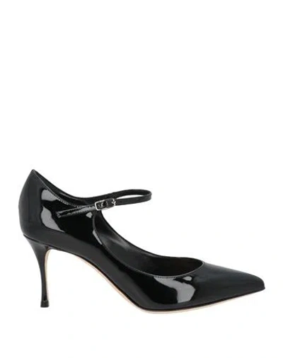 Sergio Rossi Woman Pumps Black Size 6 Leather