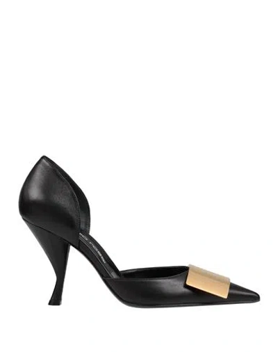 Sergio Rossi Woman Pumps Black Size 10 Soft Leather