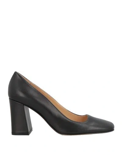 Sergio Rossi Woman Pumps Black Size 6.5 Leather