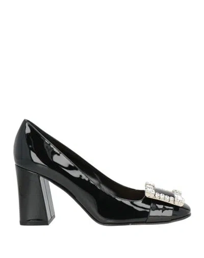 Sergio Rossi Woman Pumps Black Size 6.5 Leather