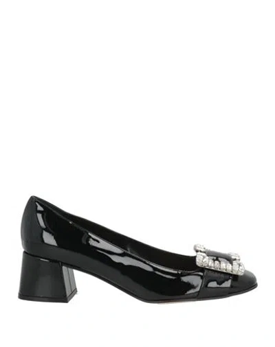 Sergio Rossi Woman Pumps Black Size 7 Leather