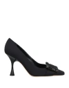 Sergio Rossi Woman Pumps Black Size 7 Textile Fibers In Black