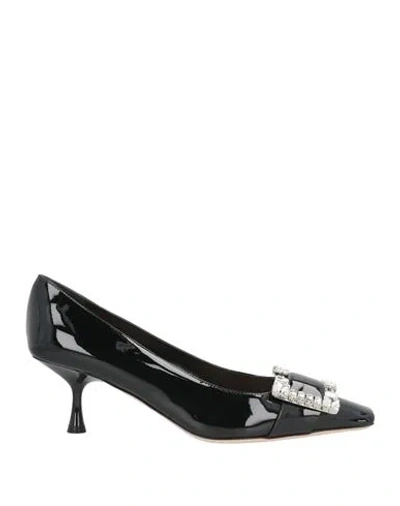 Sergio Rossi Woman Pumps Black Size 7.5 Leather