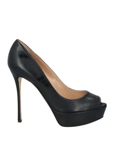 Sergio Rossi Woman Pumps Black Size 8 Leather