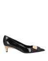 Sergio Rossi Woman Pumps Black Size 8 Leather
