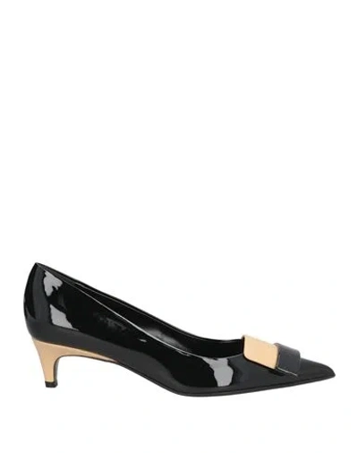 Sergio Rossi Woman Pumps Black Size 8 Leather