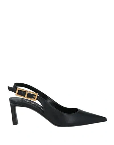 Sergio Rossi Woman Pumps Black Size 8 Leather