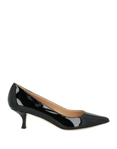 Sergio Rossi Woman Pumps Black Size 8 Leather In Multi