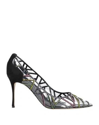 Sergio Rossi Woman Pumps Black Size 5 Pvc - Polyvinyl Chloride, Leather