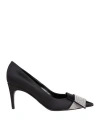 Sergio Rossi Woman Pumps Black Size 8 Textile Fibers