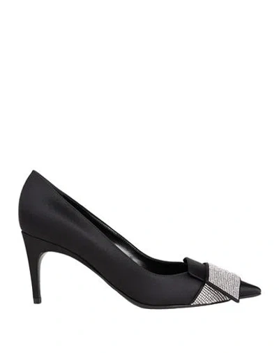 Sergio Rossi Woman Pumps Black Size 8 Textile Fibers In Black