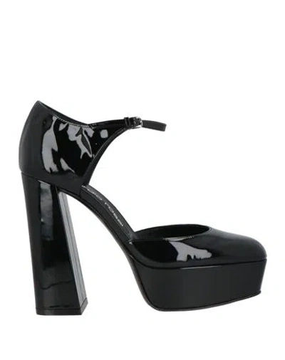 Sergio Rossi Woman Pumps Black Size 9 Leather