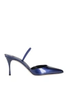 Sergio Rossi Woman Pumps Blue Size 8 Leather