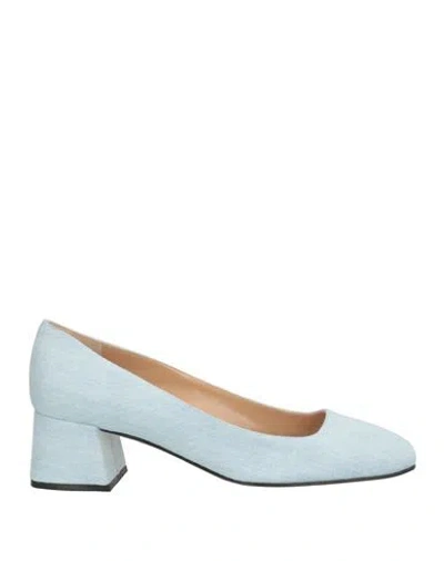 Sergio Rossi Woman Pumps Blue Size 8 Textile Fibers