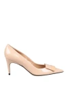 Sergio Rossi Woman Pumps Blush Size 11 Leather In Pink