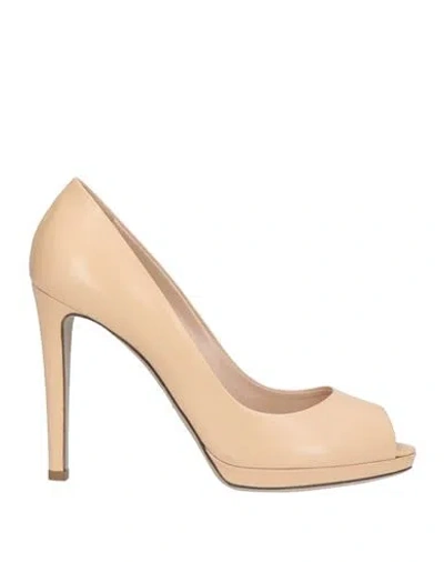 Sergio Rossi Woman Pumps Blush Size 4 Leather In Pink