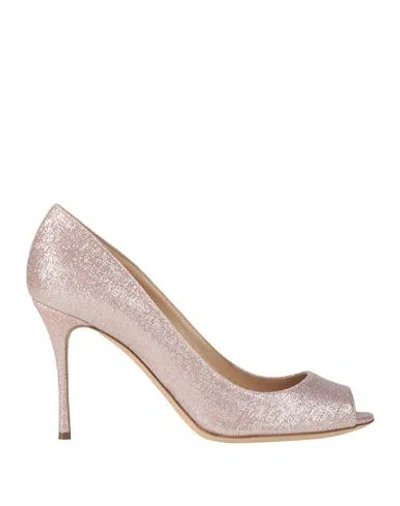 Sergio Rossi Woman Pumps Blush Size 6.5 Textile Fibers
