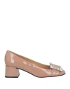 Sergio Rossi Woman Pumps Blush Size 7 Leather In Pink