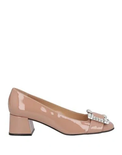 Sergio Rossi Woman Pumps Blush Size 7 Leather In Pink