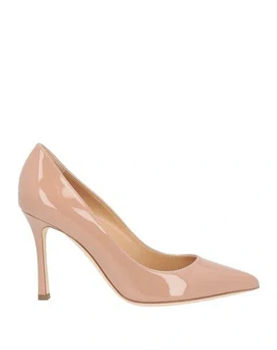 Sergio Rossi Woman Pumps Blush Size 8.5 Leather In Pink