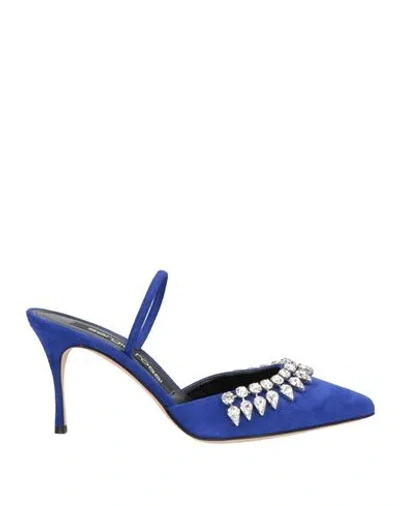 Sergio Rossi Woman Pumps Bright Blue Size 7 Leather
