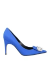 Sergio Rossi Woman Pumps Bright Blue Size 8 Textile Fibers