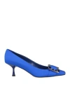 Sergio Rossi Woman Pumps Bright Blue Size 6 Textile Fibers In Blue
