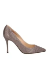 Sergio Rossi Woman Pumps Bronze Size 4 Textile Fibers In Yellow