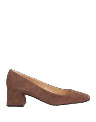 Sergio Rossi Woman Pumps Brown Size 11 Leather