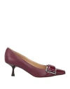 Sergio Rossi Woman Pumps Burgundy Size 5 Soft Leather