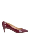 Sergio Rossi Woman Pumps Burgundy Size 8 Leather In Red