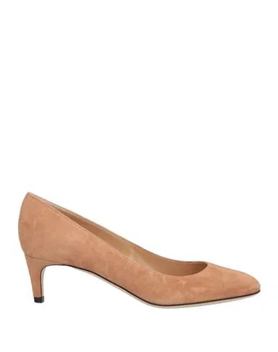 Sergio Rossi Woman Pumps Camel Size 8 Leather In Beige