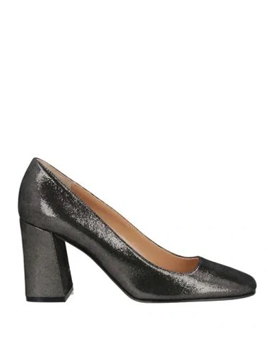 Sergio Rossi Woman Pumps Charcoal Size 8 Leather In Grey