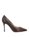 Sergio Rossi Woman Pumps Chocolate Brown Size 8 Leather