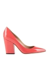 Sergio Rossi Woman Pumps Coral Size 7 Leather In Orange