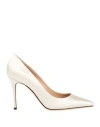 Sergio Rossi Woman Pumps Cream Size 6 Textile Fibers In White
