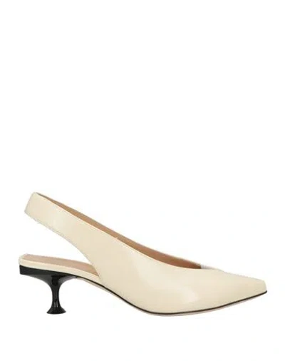 Sergio Rossi Woman Pumps Cream Size 7.5 Leather In Neutral