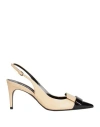 Sergio Rossi Beige Sr1 Slingback Heels In White