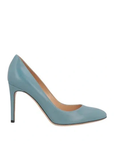 Sergio Rossi Woman Pumps Deep Teal Size 6 Leather In Green
