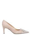 Sergio Rossi Woman Pumps Dove Grey Size 6 Leather In Grey