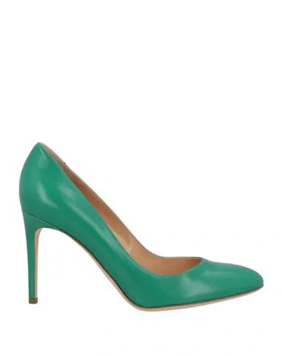 Sergio Rossi Woman Pumps Emerald Green Size 10 Soft Leather