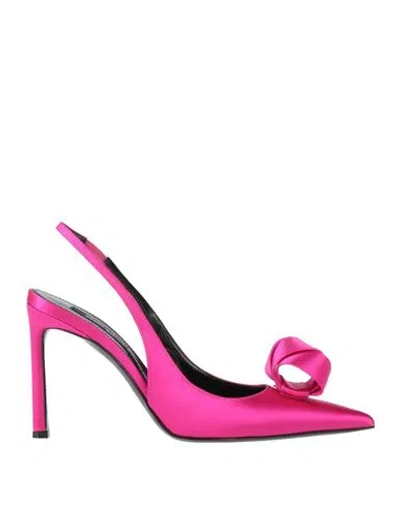 Sergio Rossi Woman Pumps Fuchsia Size 6 Textile Fibers In Pink