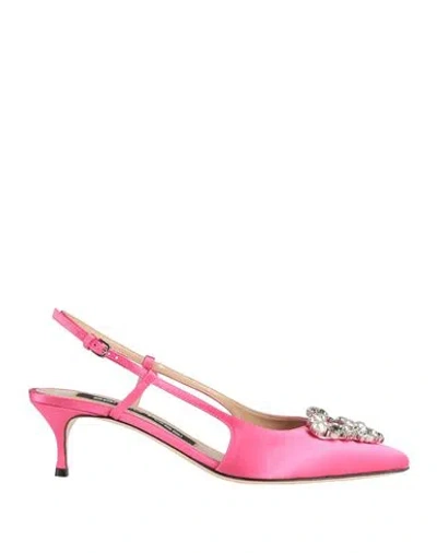 Sergio Rossi Woman Pumps Fuchsia Size 6 Textile Fibers In Pink