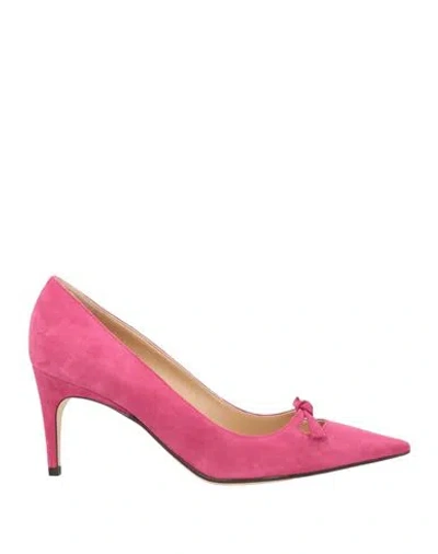 Sergio Rossi Woman Pumps Fuchsia Size 6.5 Leather