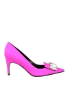 Sergio Rossi Woman Pumps Fuchsia Size 7 Textile Fibers In Pink
