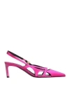 Sergio Rossi Woman Pumps Fuchsia Size 7.5 Synthetic Fibers In Pink
