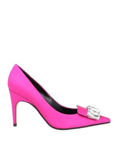 Sergio Rossi Woman Pumps Fuchsia Size 8 Textile Fibers In Pink