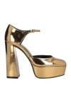 Sergio Rossi Woman Pumps Gold Size 7 Leather In Gold