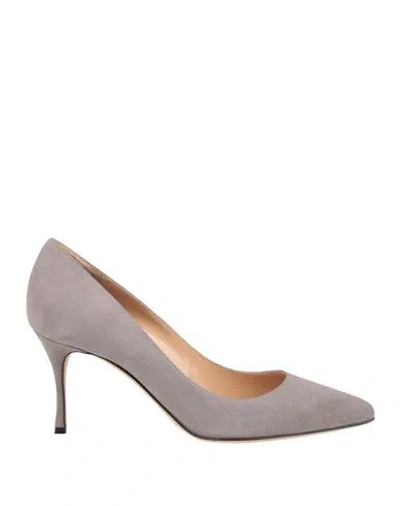 Sergio Rossi Woman Pumps Grey Size 6 Leather In Gray