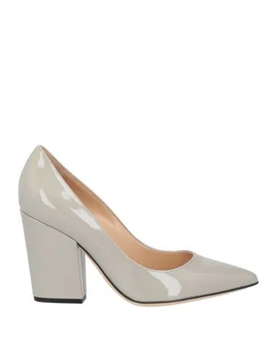 Sergio Rossi Woman Pumps Grey Size 6.5 Leather